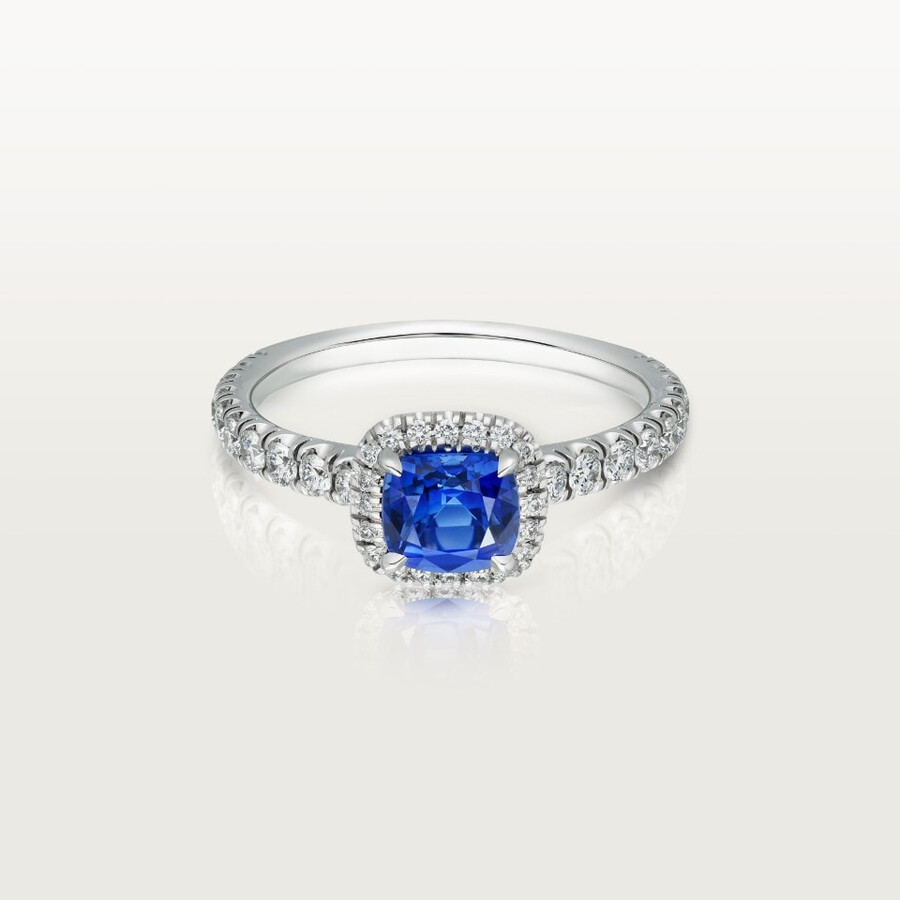 cartier destinée solitaire cushion-cut sapphire paved