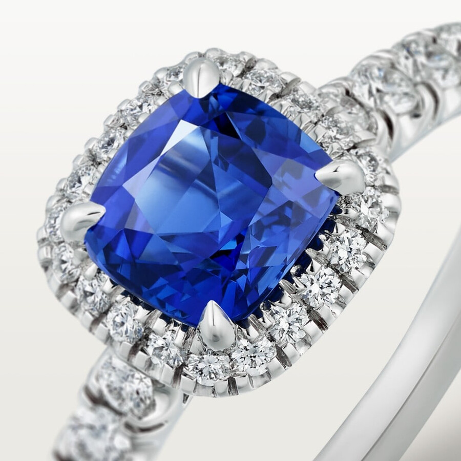 cartier destinée solitaire cushion-cut sapphire paved
