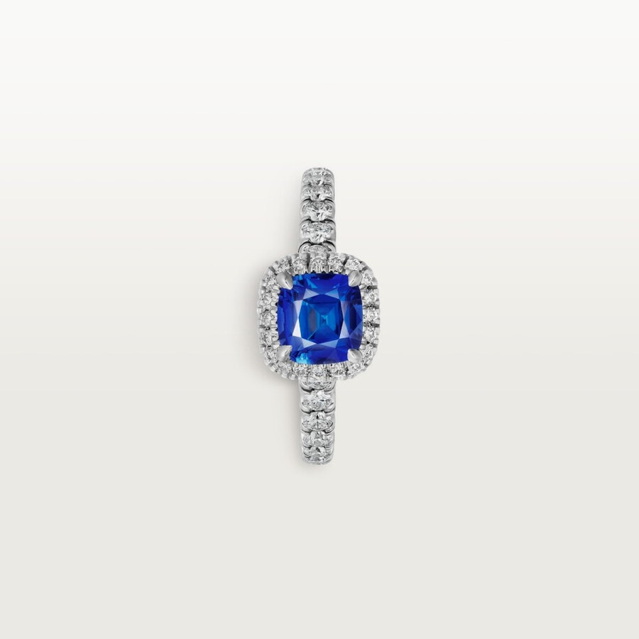 cartier destinée solitaire cushion-cut sapphire paved