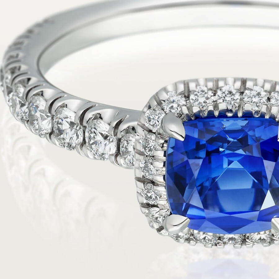 cartier destinée solitaire cushion-cut sapphire paved