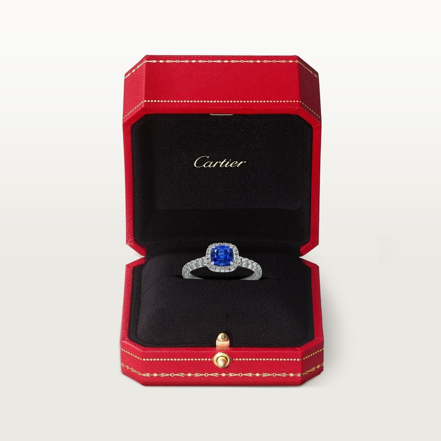 cartier destinée solitaire cushion-cut sapphire paved