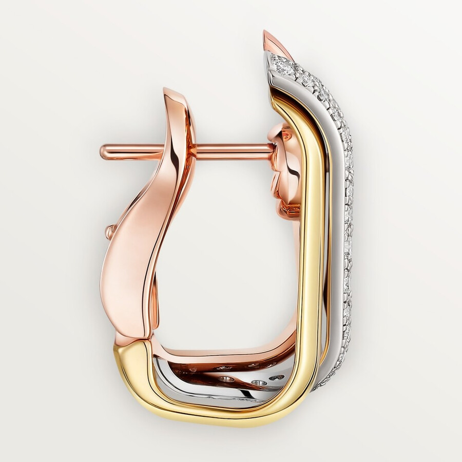 trinity earrings cushion-shaped half-paved