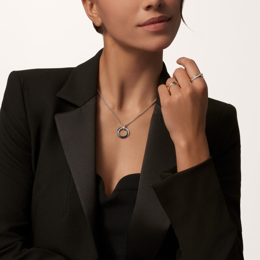 trinity pendant ceramic diamonds
