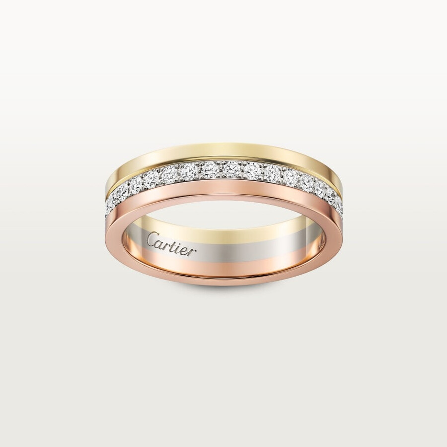 vendome louis cartier wedding band 4.8 mm width paved