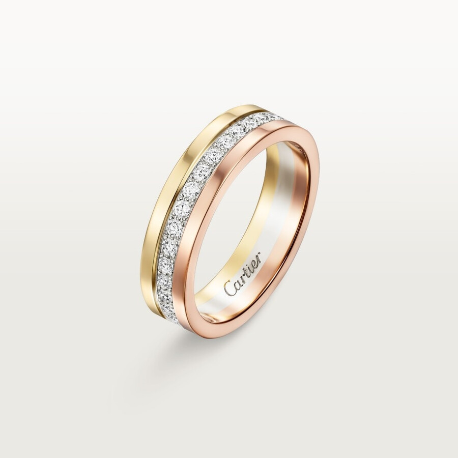 vendome louis cartier wedding band 4.8 mm width paved
